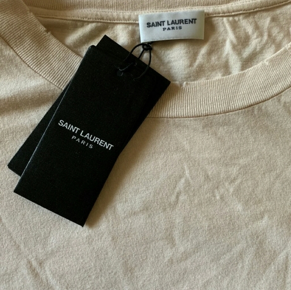 Authentic pink saint Laurent distressed tee shirt - Picture 7 of 8